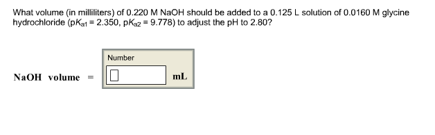 Solved What Volume In Milliliters Of 0 220 M NaOH Should Chegg