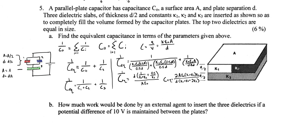 Solved A Parallel Plate Capacitor Has Capacitance Co A Chegg