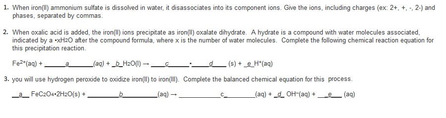 chemical formula for iron charge