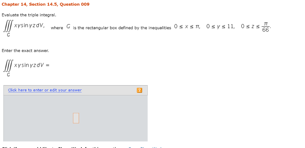 Solved Evaluate The Triple Integral Tripleintegral C Xy Chegg