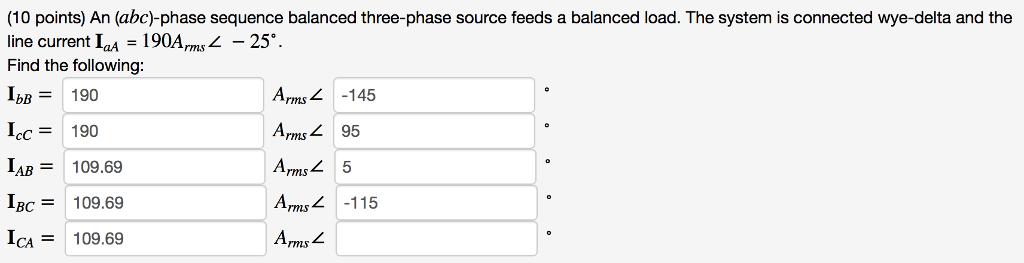 Solved An Abc Phase Sequence Balanced Three Phase Source Chegg