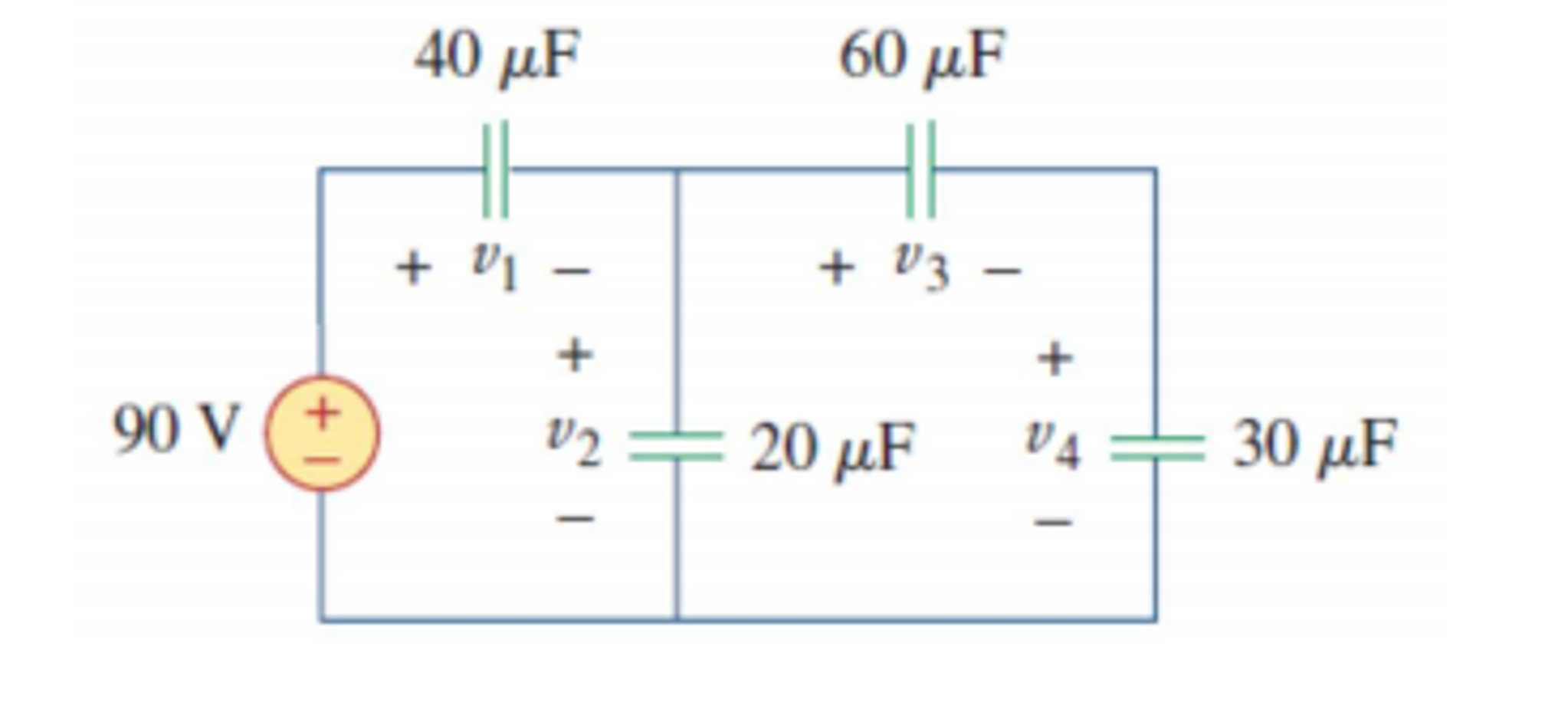 Solved Find The Voltage Across Each Capacitor For The Chegg