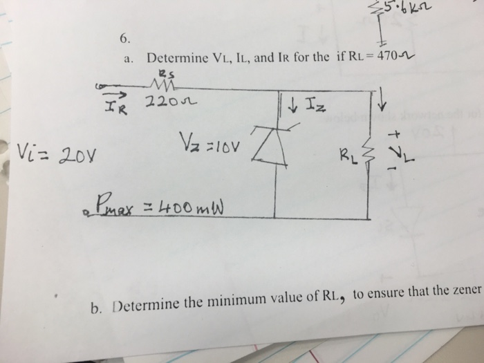 Solved Determine Vl Il Andir If Rl Determine The Chegg