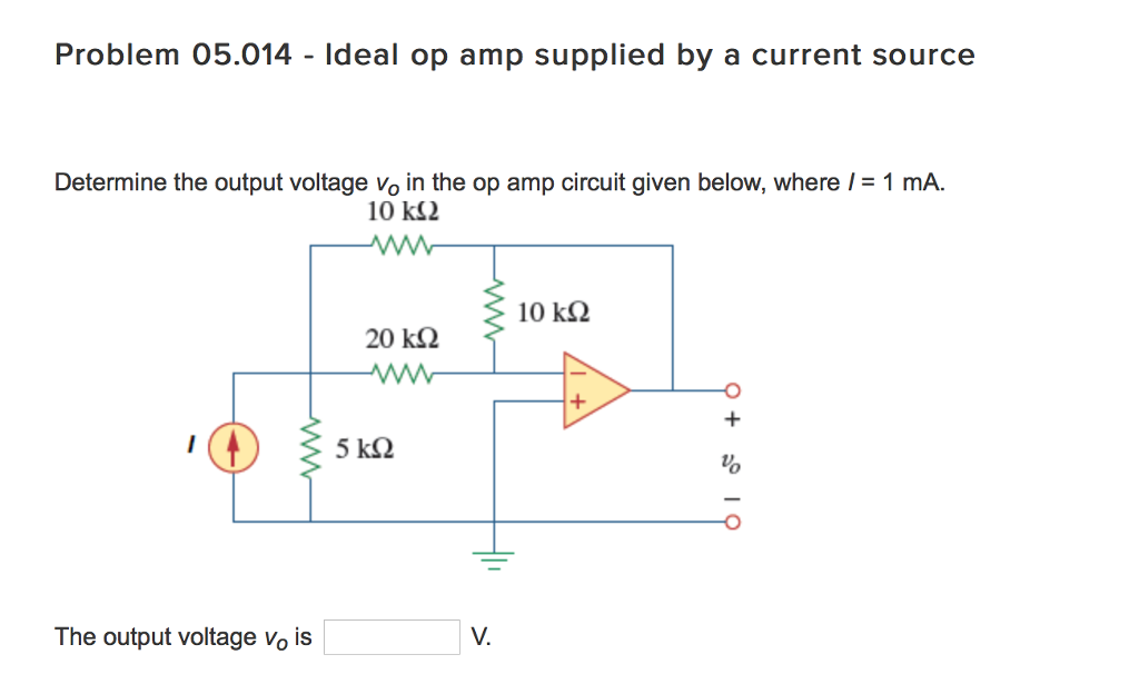 Solved Determine The Output Voltage V O In The Op Chegg