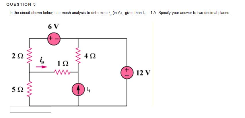 Solved QUESTION 3 N The Circuit Shown Below Use Mesh Chegg