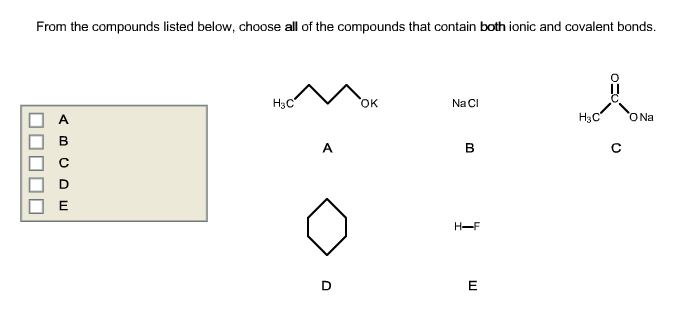 Solved From The Compounds Listed Below Choose All Of The Chegg