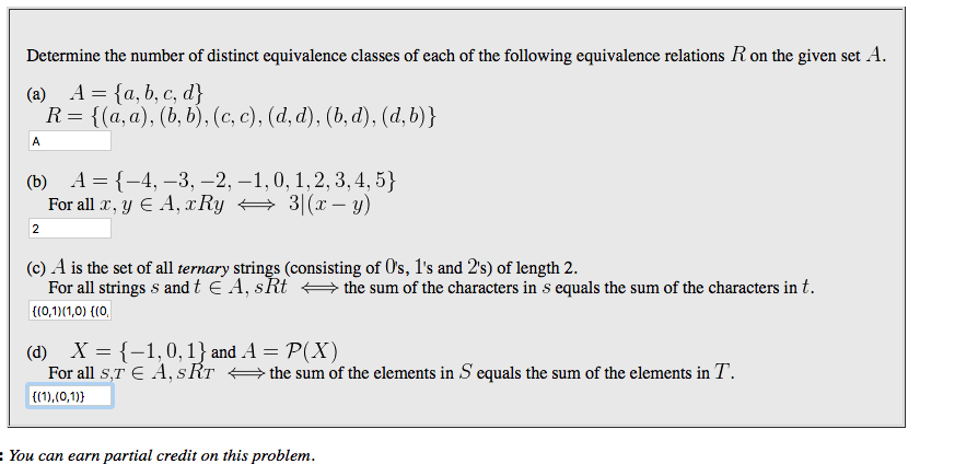 Solved Determine The Number Of Distinct Equivalence Classes Chegg