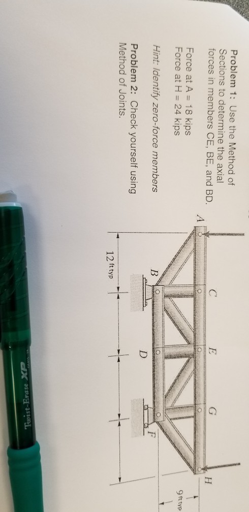 Solved Problem Use The Method Of Sections To Determine Chegg