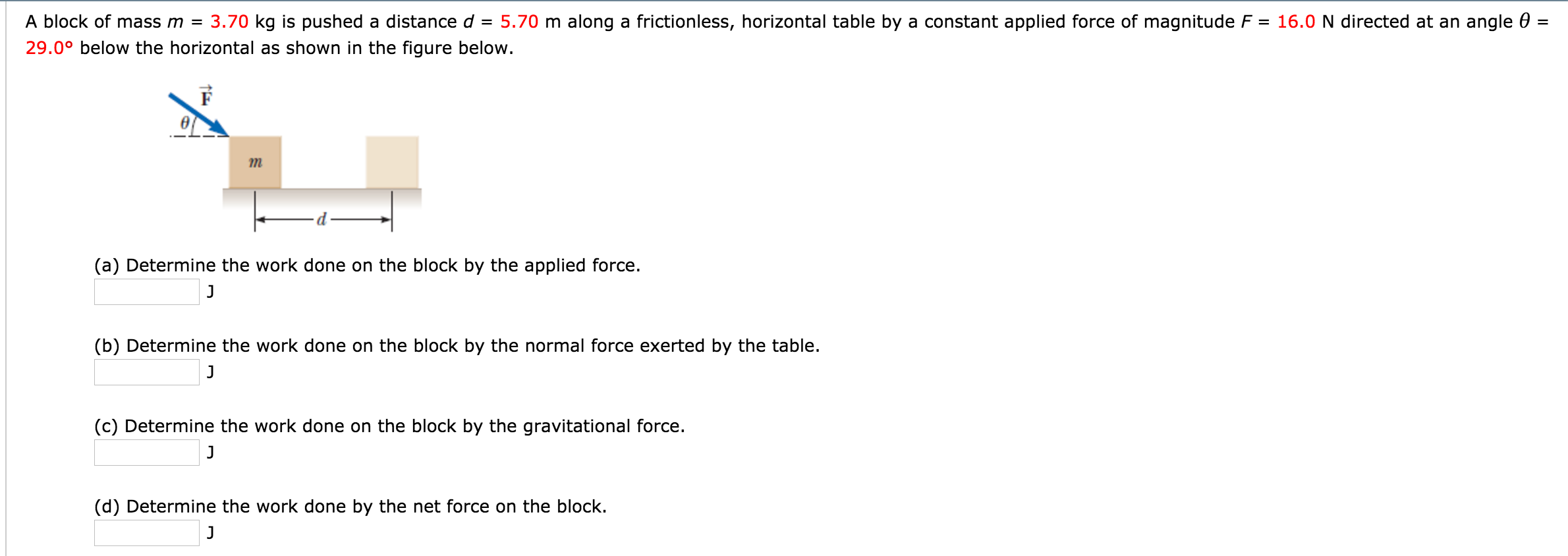 Solved A Block Of Mass M 3 70 Kg Is Pushed A Distance D Chegg