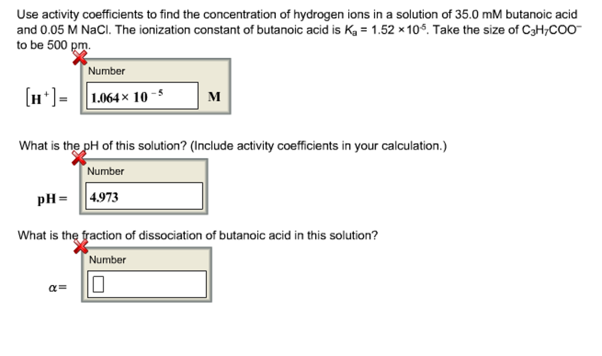 Solved Use Activity Coefficients To Find The Concentration Chegg