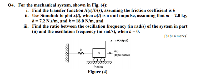 Solved Q For The Mechanical System Shown In Fig I Chegg