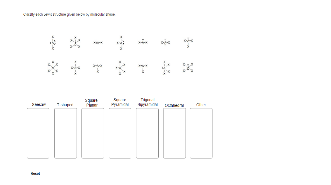 Solved Classify Each Lewis Structure Given Below By Chegg