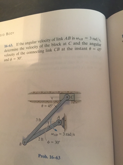 Solved If The Angular Velocity Of Link Ab Is Wab Rad S Chegg