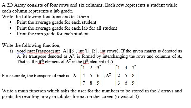 Rows And Columns In 2d Array