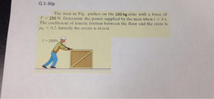 Solved The Man In Fig Pushes On The Kg Crate With A Chegg