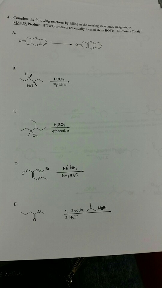 Solved Complete The Following Reactions By Filling In The Chegg Hot Sex Picture