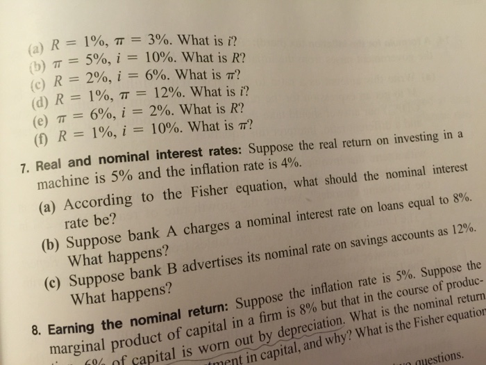 Solved Real And Nominal Interest Rates Suppose A The Real Chegg 23184