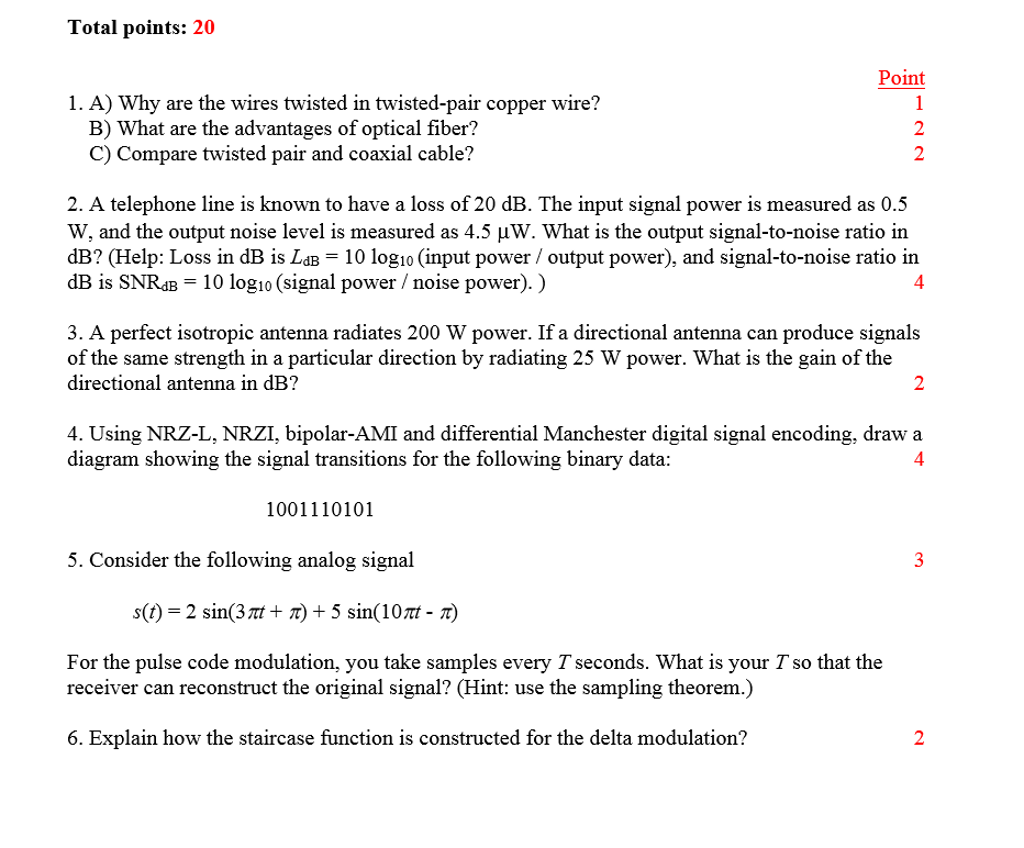 Solved Why Are The Wires Twisted In Twistedpair Copper W...
