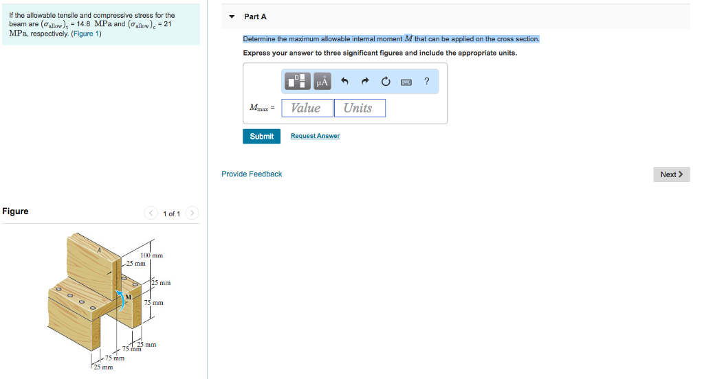 Solved If The Allowable Tensile And Compressive Stress For Chegg