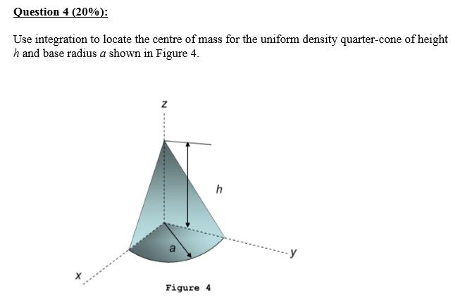 Solved Use Integration To Locate The Centre Of Mass For The Chegg