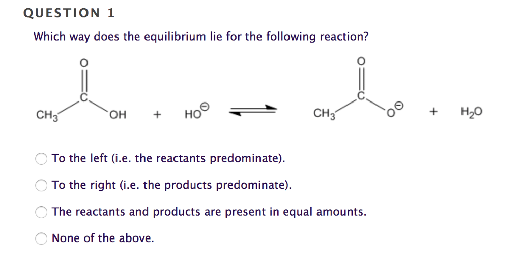 Solved Which Way Does The Equilibrium Lie For The Following Chegg