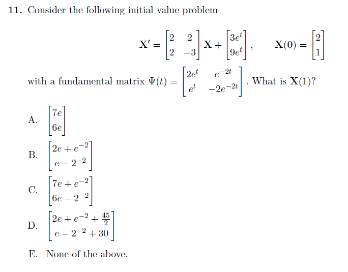 Solved Consider The Following Initial Value Problem X 2 Chegg