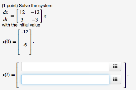 Solved Solve The System Dx Dt With The Initial Value X Chegg