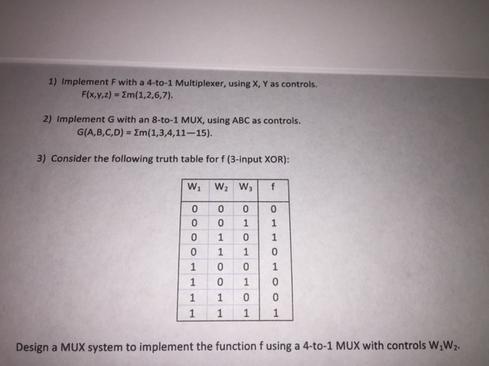 Solved Implement F With A 4 To 1 Multiplexer Using X Y As Chegg 0 Hot Sex Picture 1956