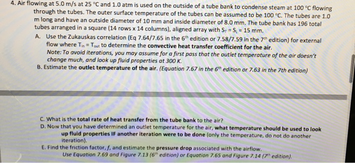 Solved Air Flowing At 5 0 M S At 25 Degree C And 1 0 Atm Is Chegg