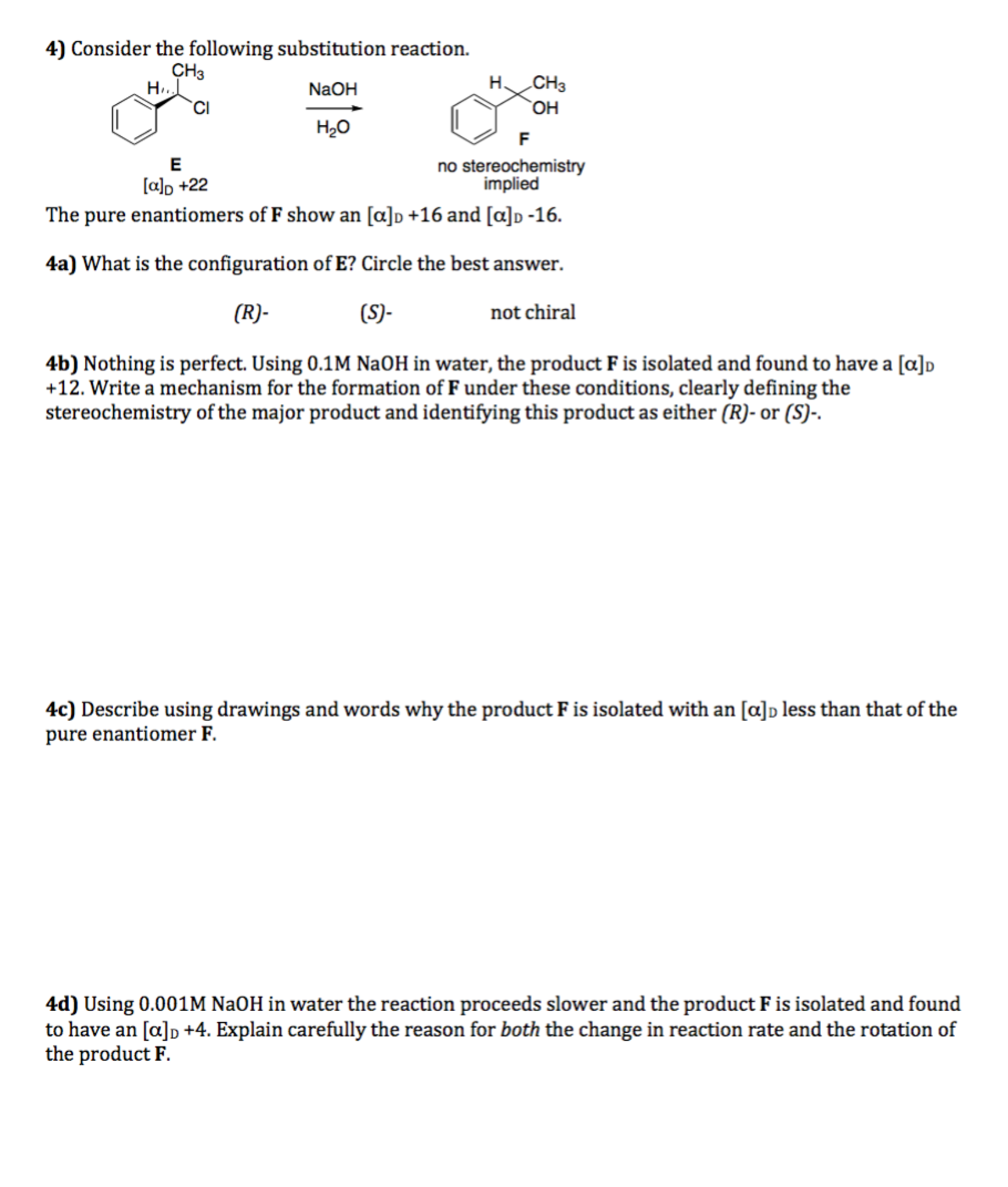 Solved Consider The Following Substitution Reaction The Chegg