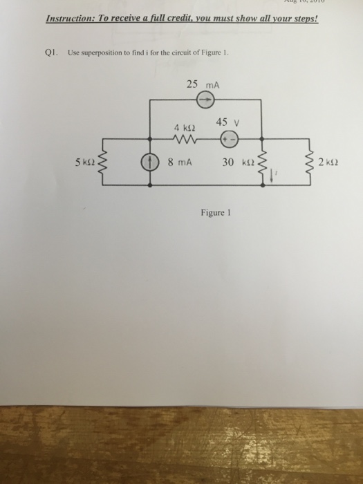 Solved Use Superposition To Find I For The Circuit Chegg