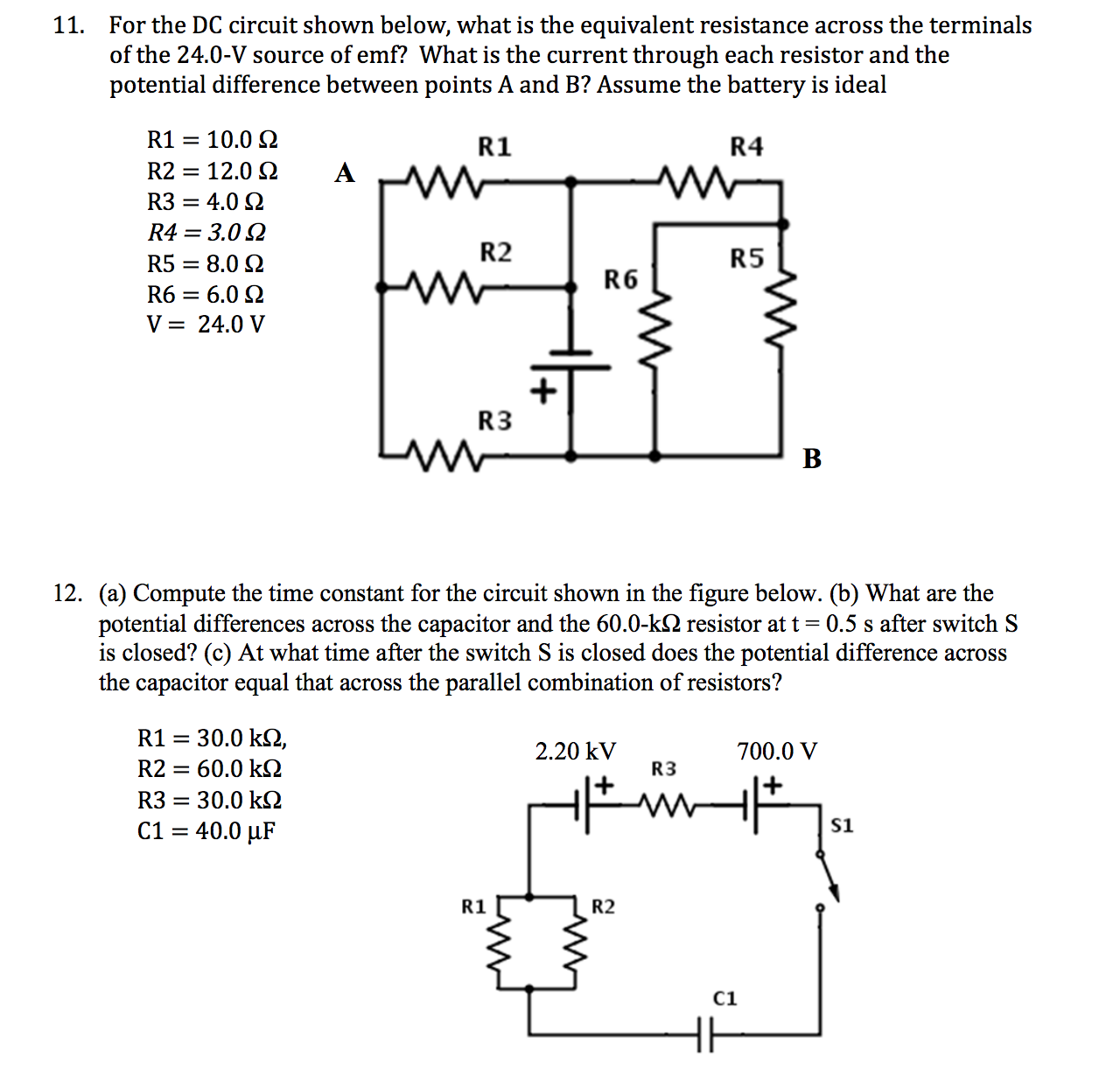 Solved 11 For The DC Circuit Shown Below What Is The Chegg