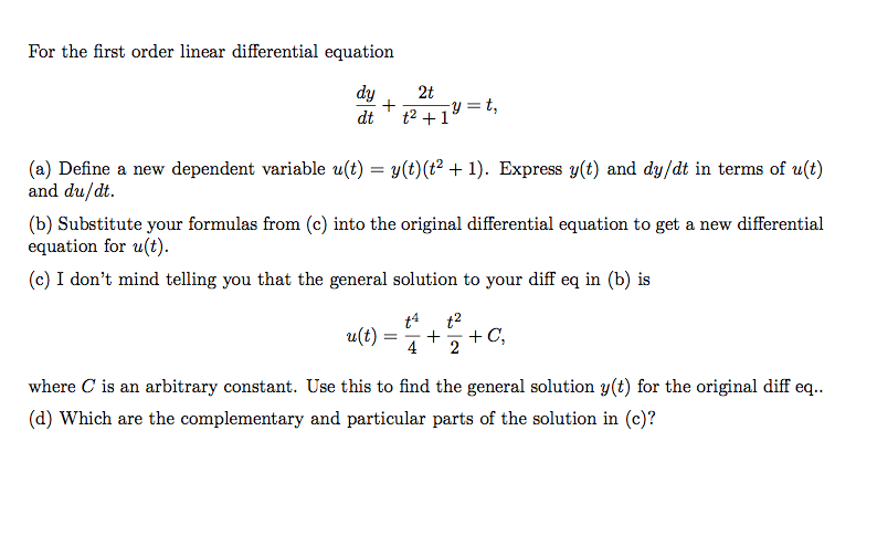 what is linear differential equation of the first order