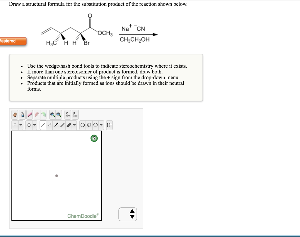 Solved Draw A Structural Formula For The Substitution Chegg