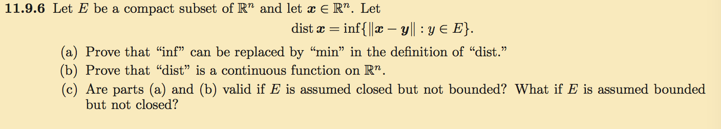 Let E Be A Compact Subset Of R N And Let X R N Let Chegg