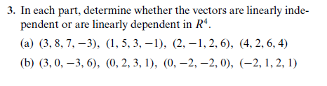 Solved In Each Part Determine Whether The Vectors Are Chegg