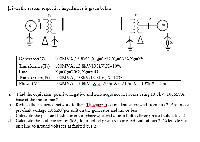 Solved Given The System Respective Impedance Is Given Below Chegg