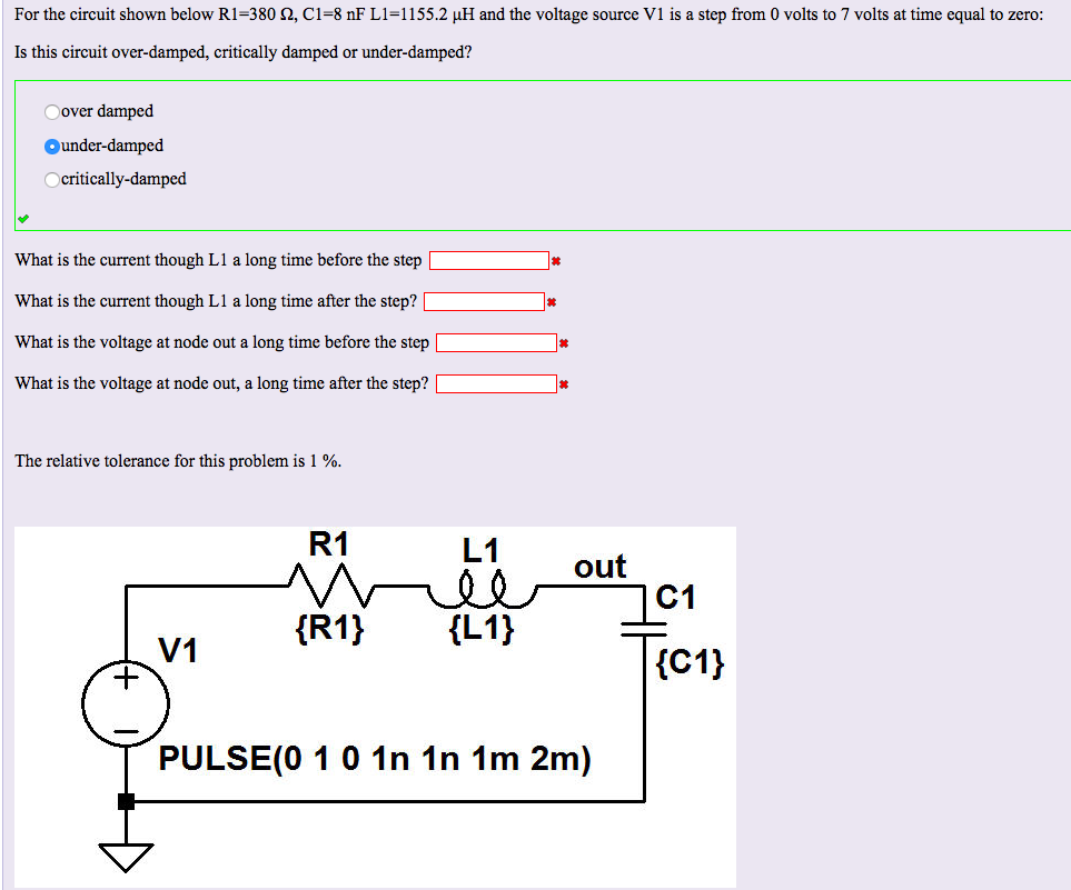 Solved For The Circuit Shown Below R 1 380 Ohm C 1 8 Mu Chegg