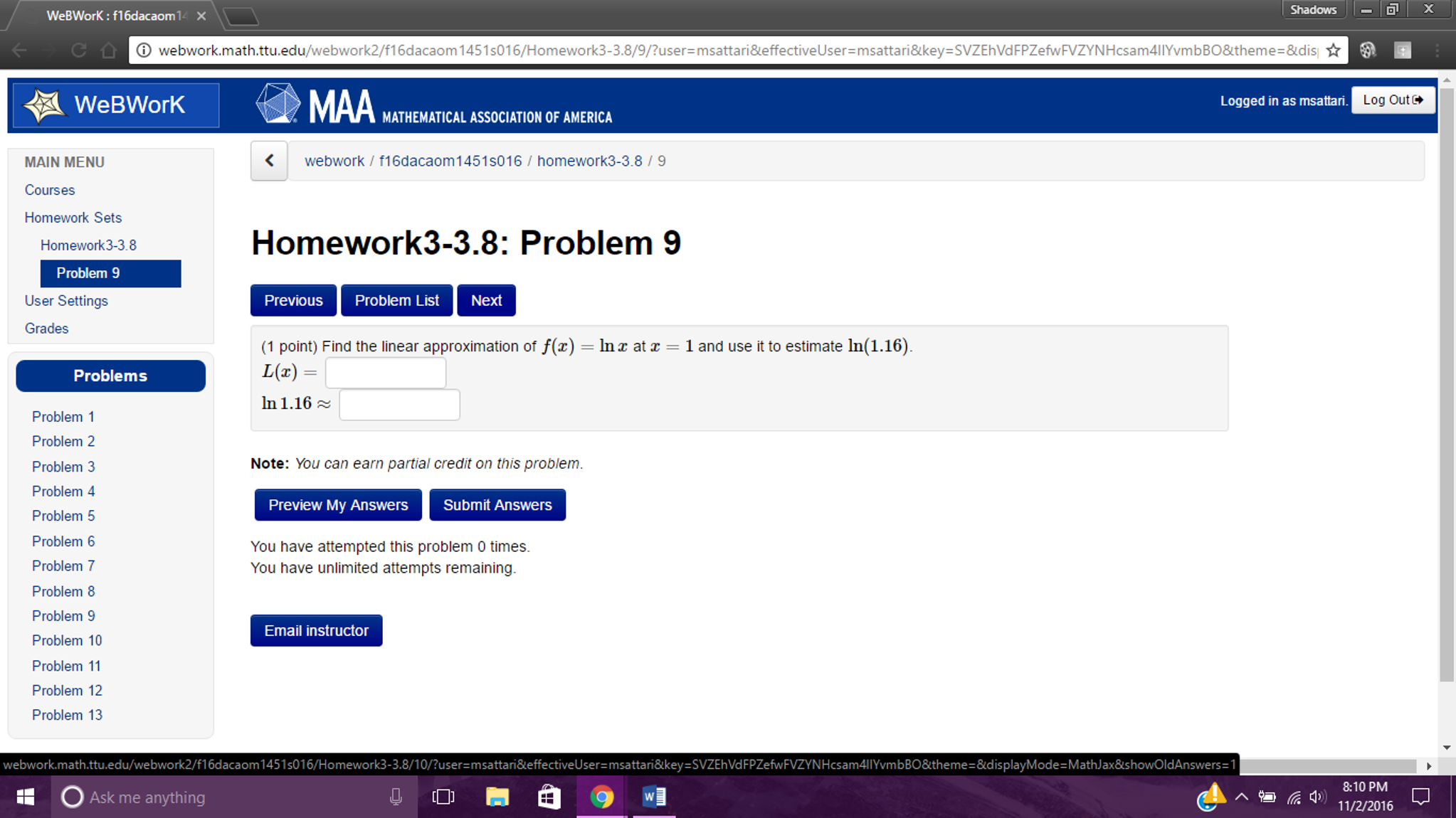 Solved Shadows Webwork Dacaom X O Webwork Math Ttu Edu Chegg