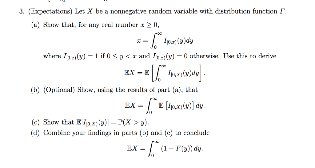 Solved Expectations Let X Be A Nonnegative Random Chegg