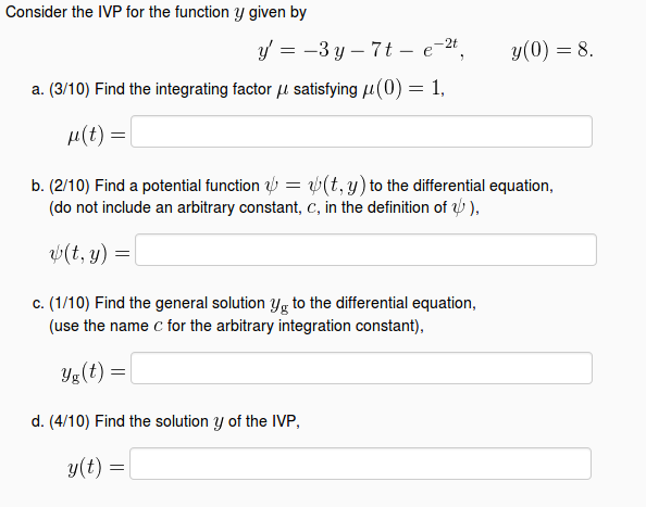 Solved Consider The IVP For The Function Y Given By 3 10 Chegg