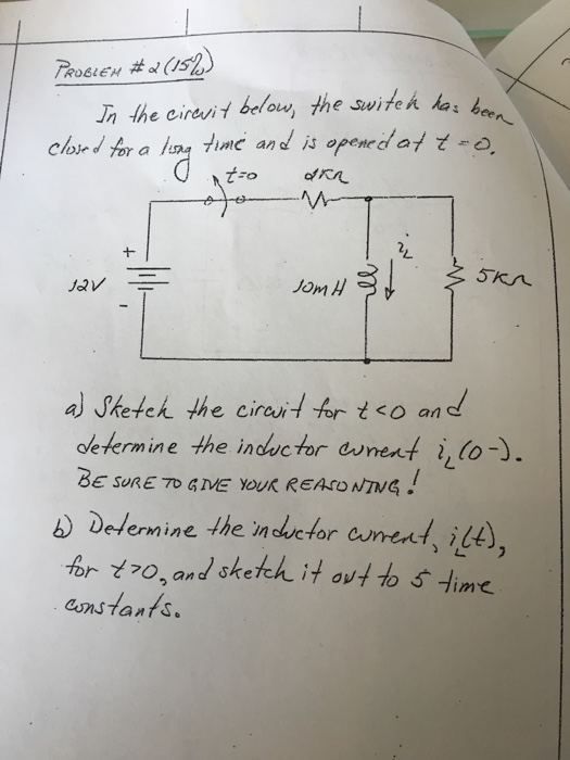 Solved In The Circuit Below The Switch Has Been Closed For Chegg