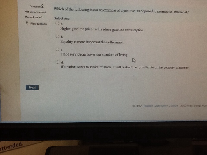 Solved Which Of The Following Is Not A Example Of A Posit Chegg