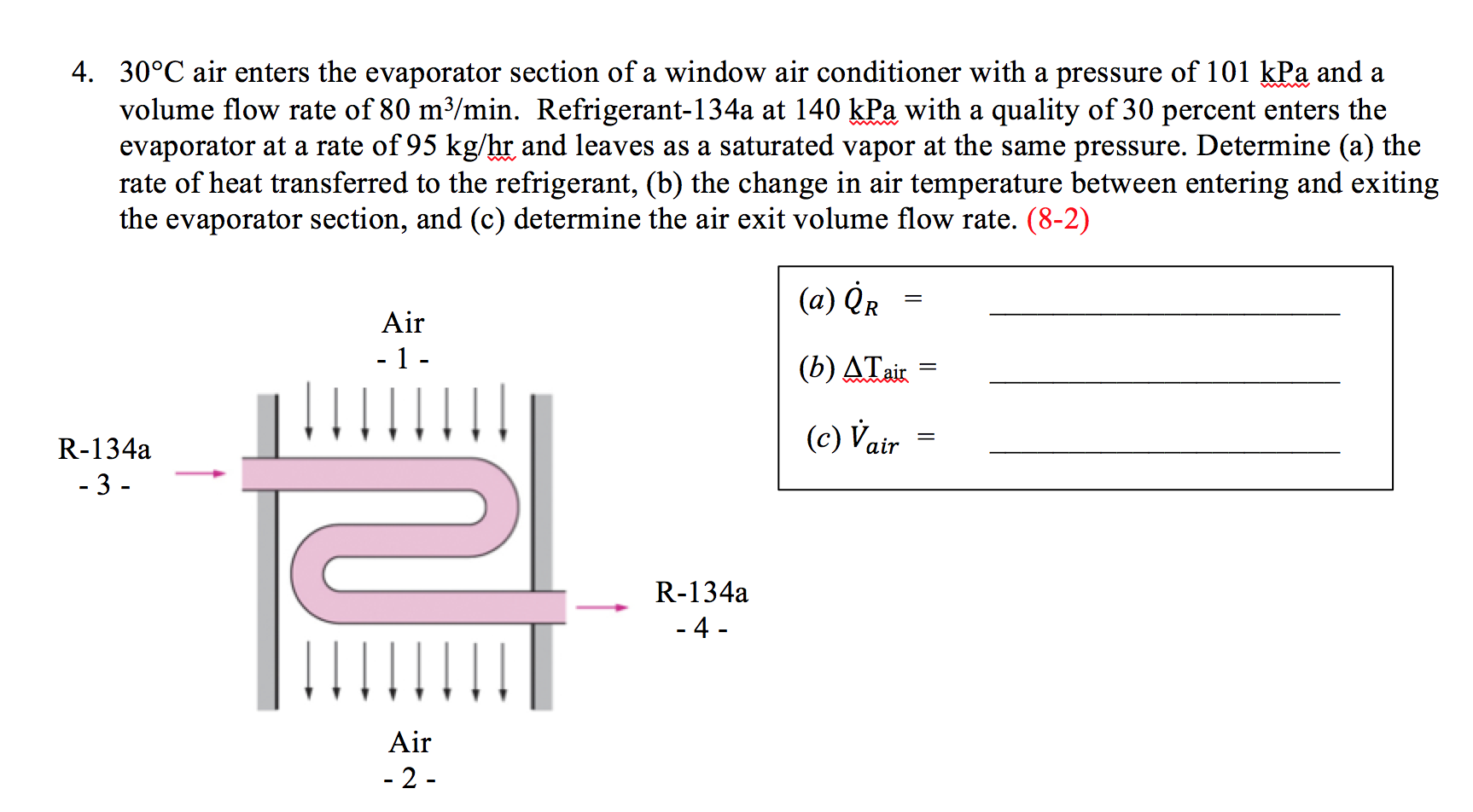 Solved Degree C Air Enters The Evaporator Section Of A Chegg