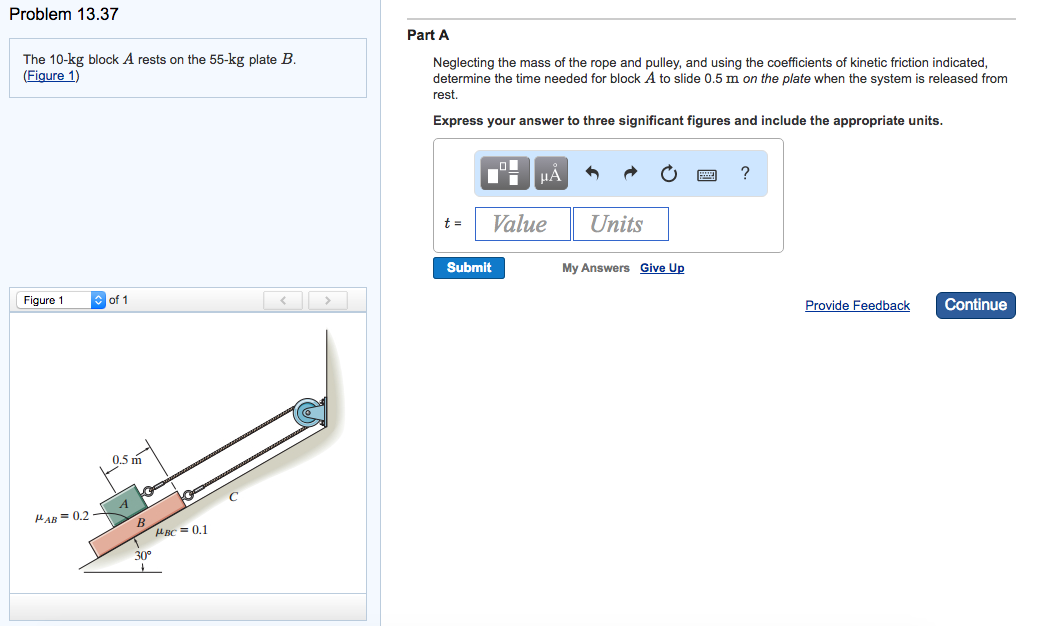 Solved The 10 Kg Block A Rests On The 55 Kg Plate B Chegg