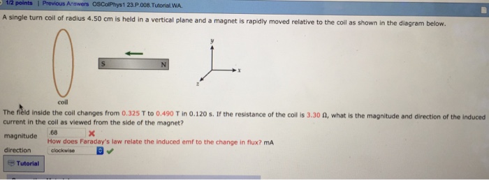 Solved A Single Turn Coil Of Radius Cm Is Held In A Chegg