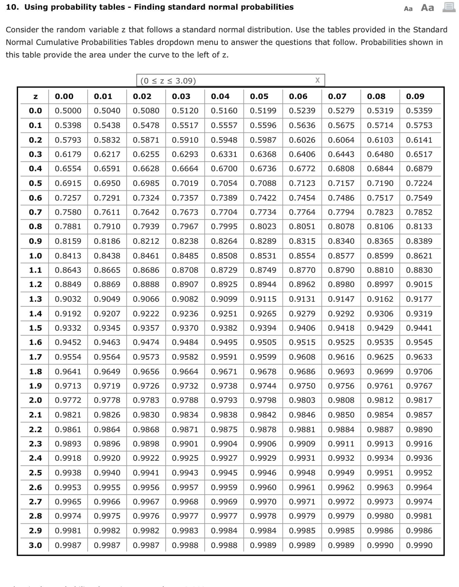 Normal Probability Distribution Table Hot Sex Picture
