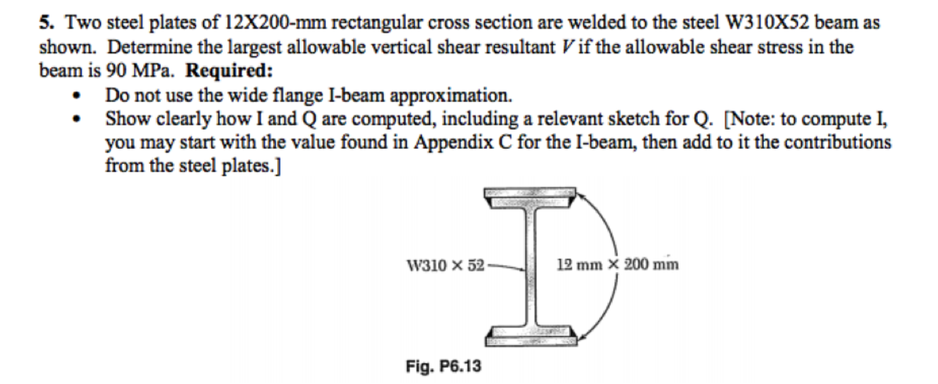 5 Two Steel Plates Of 12 X 200 Mm Rectangular Cross Chegg