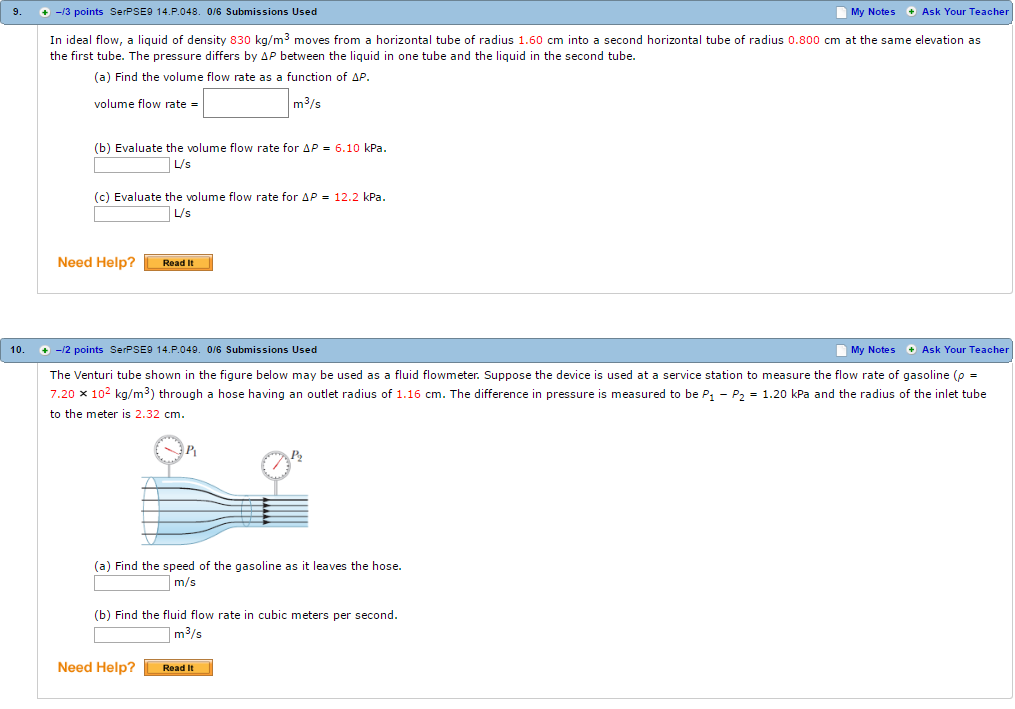 Solved In Ideal Flow A Liquid Of Density Kg M Moves Chegg