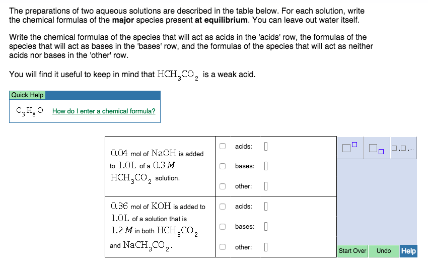 Solved Identifying The Major Species In Weak Acid Or Weak 7730